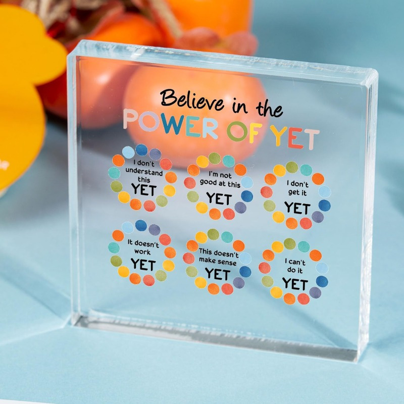 Acrylic Inspirational Desk Plaque: Growth Mindset - Temu