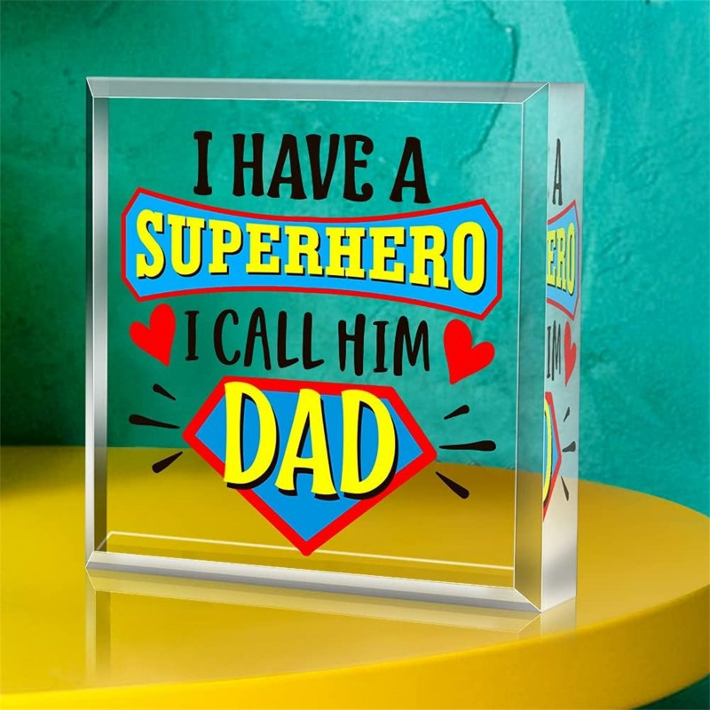 

Dad Hero Acrylic Keepsake - Perfect Gift For Father's Day, Christmas, Birthday & Anniversary | Unique Desk Decor For Dad, Grandpa, Stepdad