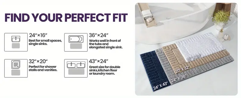 bath mat bathroom rugs shower bathmat absorbent washable carpet mats for floor non slip 16 x24 dark grey Product details 1
