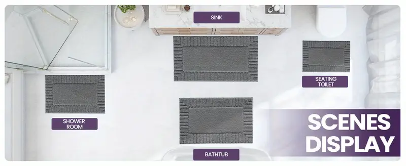 bath mat bathroom rugs shower bathmat absorbent washable carpet mats for floor non slip 16 x24 dark grey Product details 5