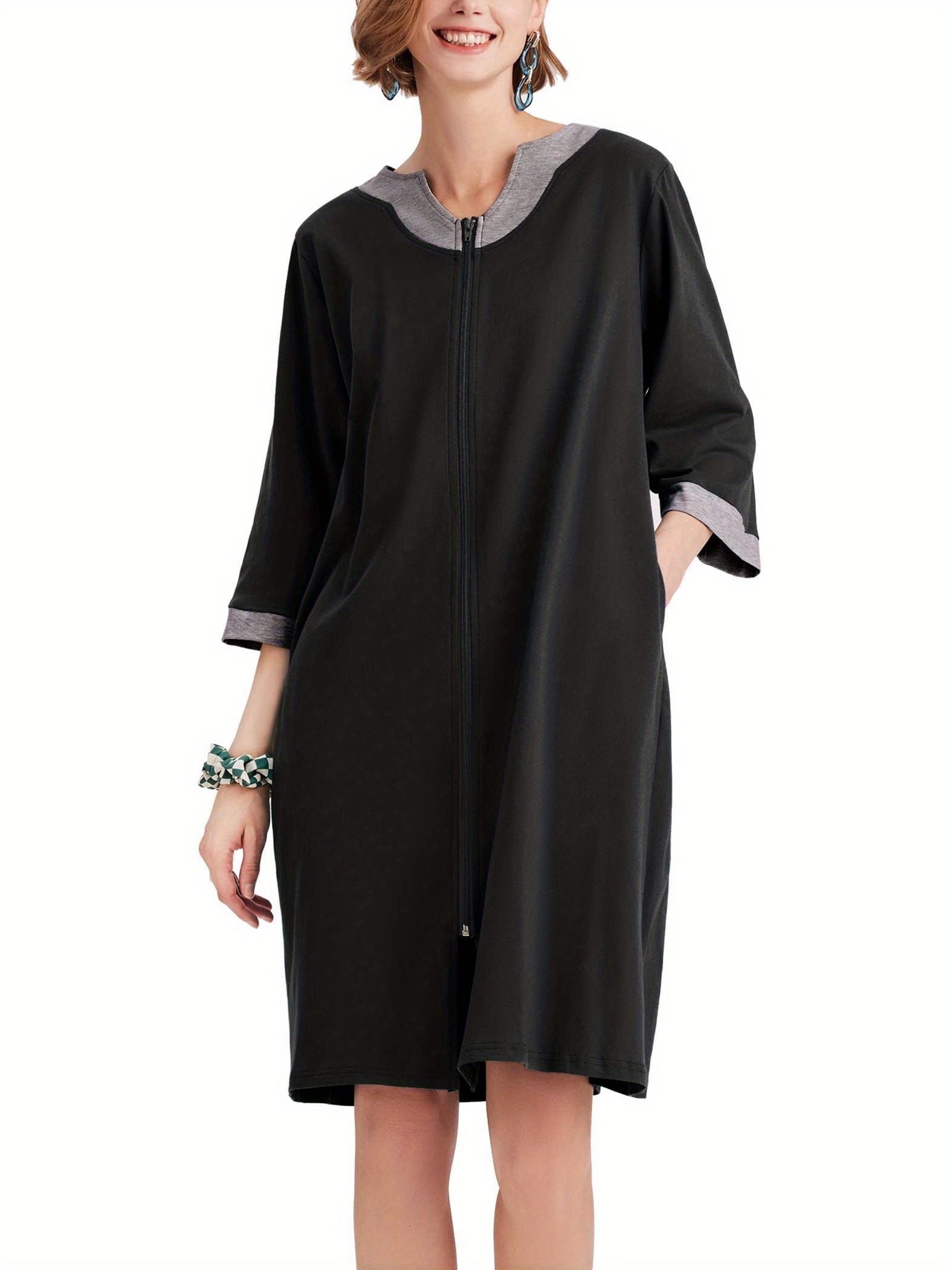 plus sizes bathrobes women zipper robe sleeve nightgowns Temu