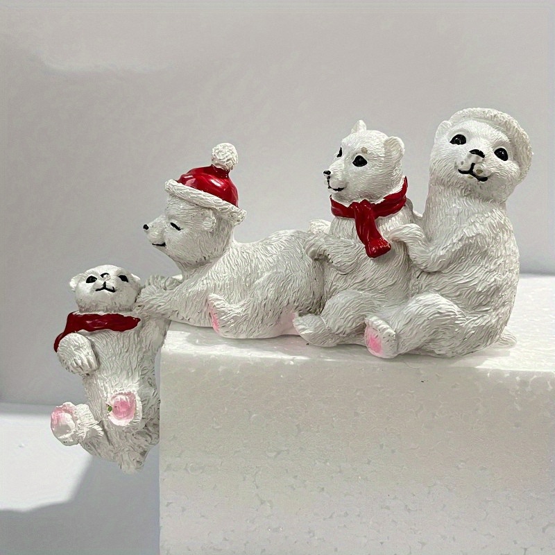

Christmas Santa Claus Gnomes Polar Bear Figurines Ornament, Home Decor Statue Gift For Shelf Table Door Frame Window Sill Cupboard Party Table Decorcor