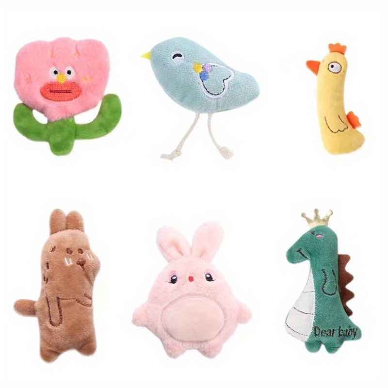 TEMU 6pcs Whimsical Toys - 6 Random Shapes (dinosaur, Rainbow, Star, Heart, Flower, Fish) - Soft Plush & Stuffed Animal Toys For Indoor/outdoor Play,