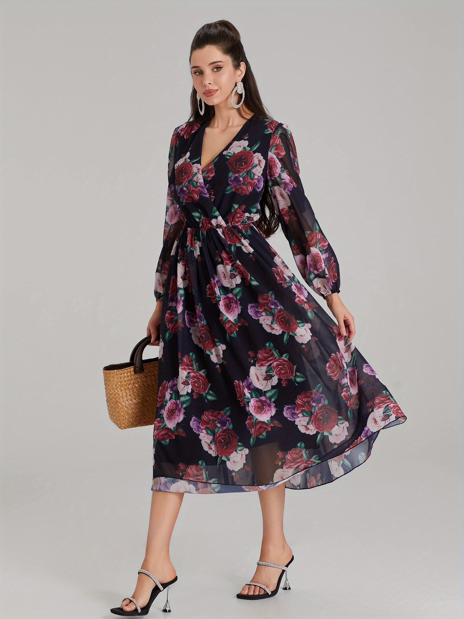 chinese dress ladies Girls Casual Long Sleeve Dresses