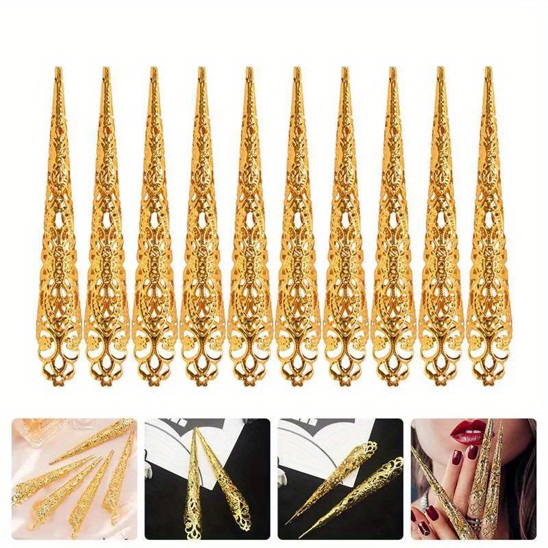 

10pcs Long Fake Nails Vampire Finger Nail Covers Zombie Scary Cosplay Masquerade Props