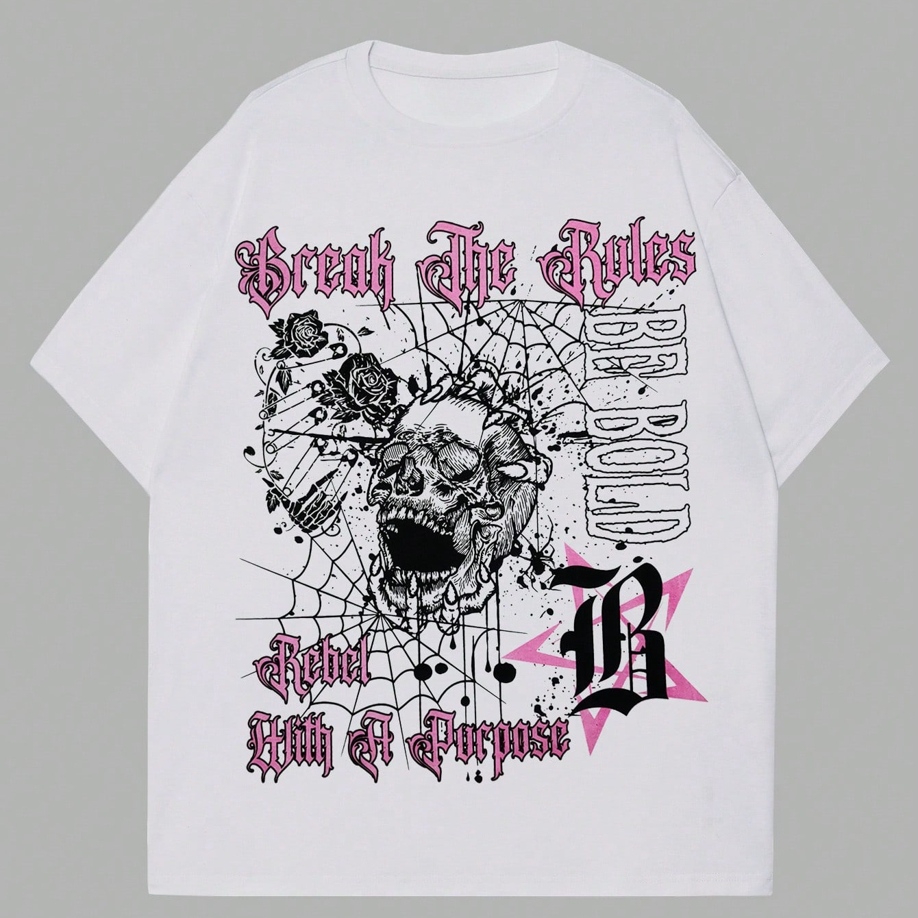 

Unisex Goth Men Slogan & Skull Graphic Tee