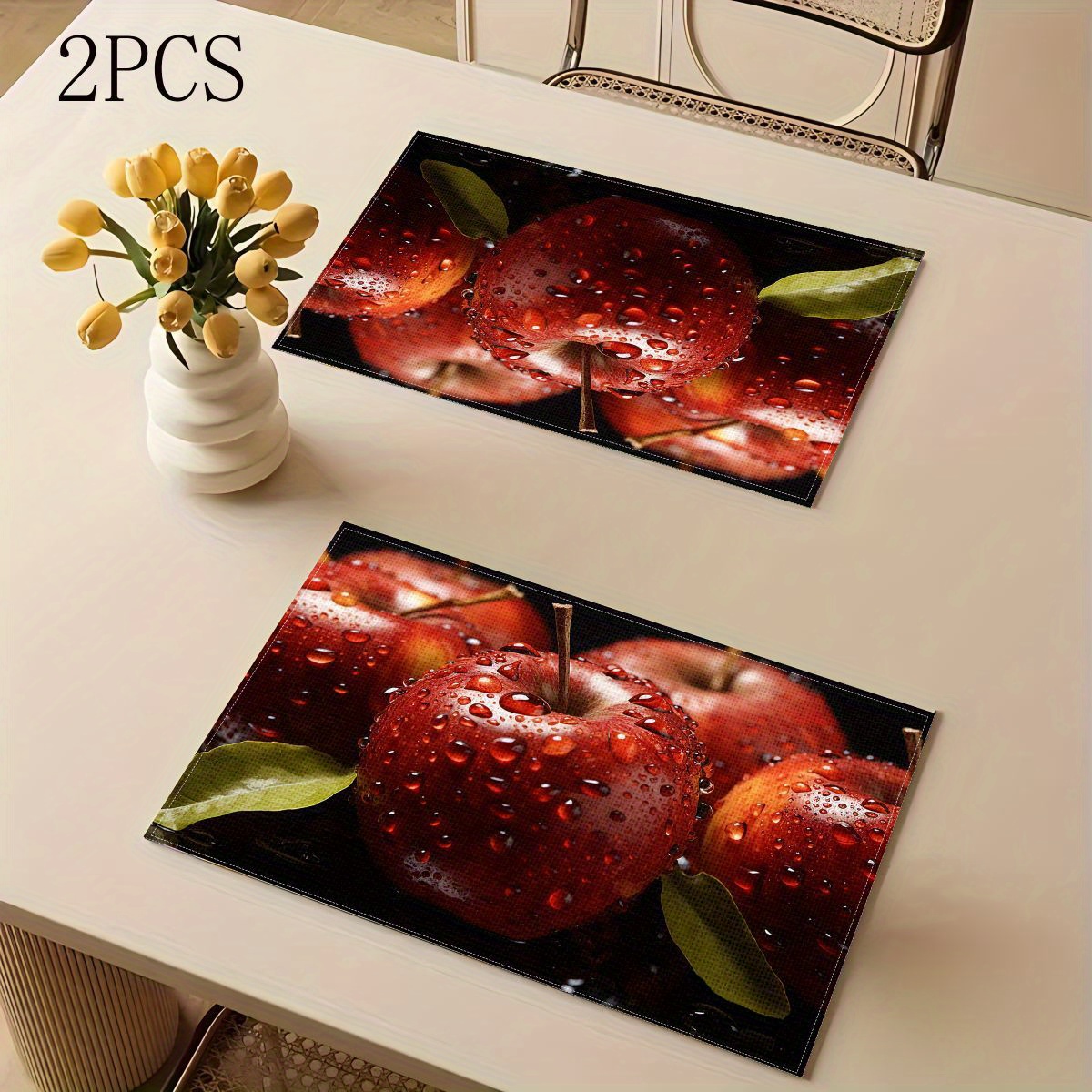 

2/4/6pcs Printed Table Mats, Plates, Cups, Insulation Mats, Holiday Decor, Table Mats, Living Room Table Decor, Table Mats