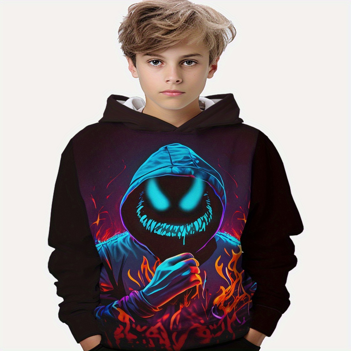 

Novelty Cool Monster 3d Print Boys Casual Long Sleeve Hoodies, Boys Sweatshirt For Spring Fall, Boys Hoodie Tops Outdoor