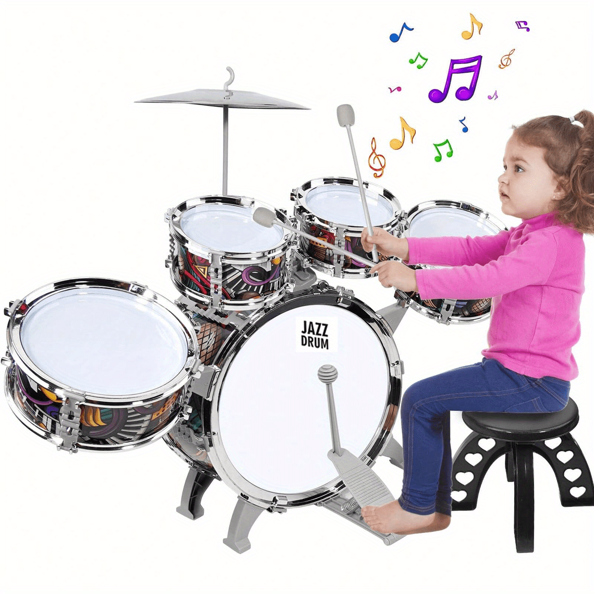 kids drum set toddlers high drums mini jazz drumset kit Temu