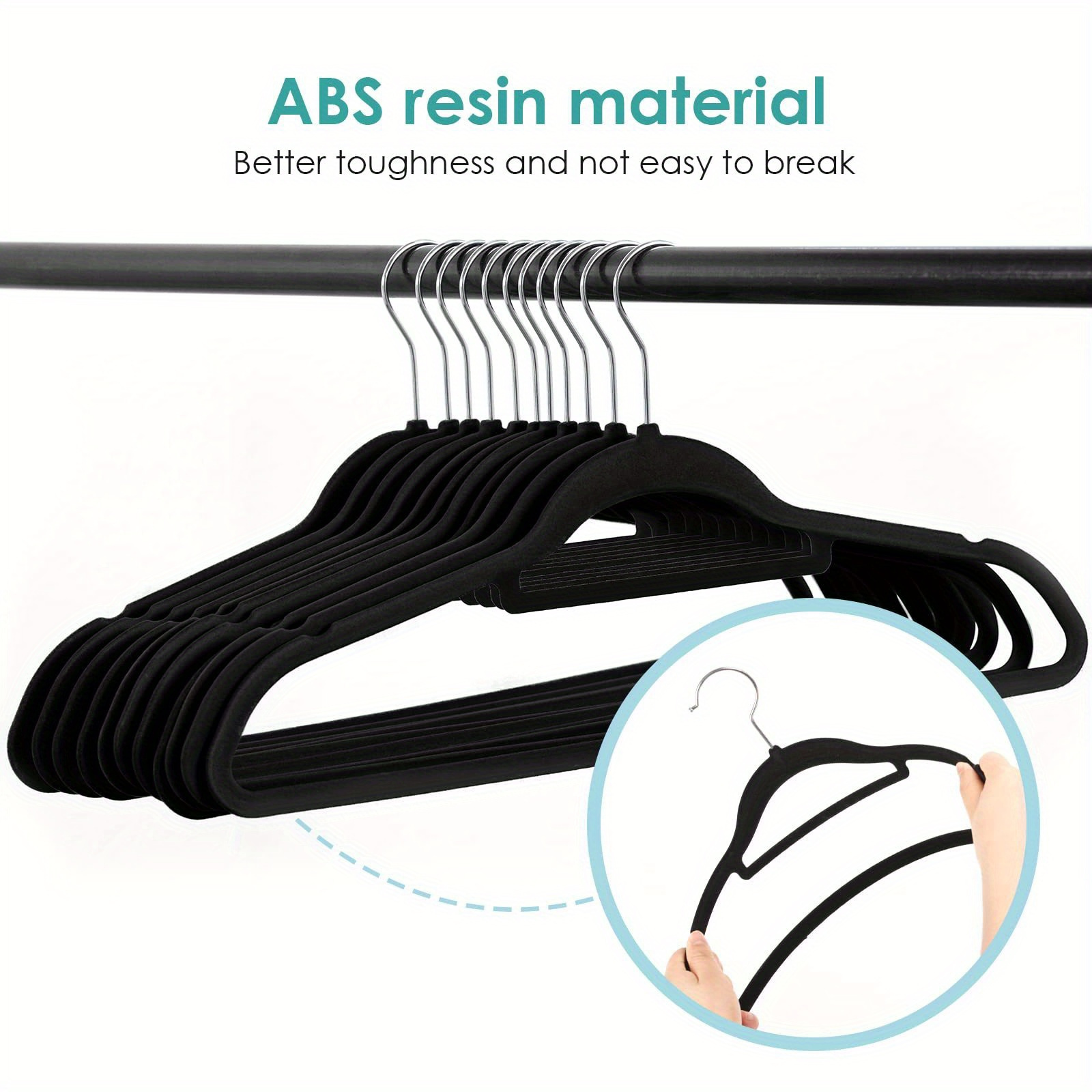 10   velvet hangers with 360 rotatable hooks non slip heavy duty space saving clothes hangers with tie bar for coats suits dresses details 5