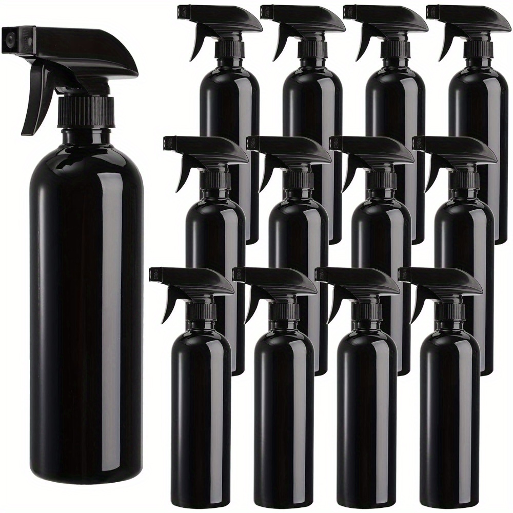 

5pcs 16oz Bouteilles de Pulvérisation Noires Durables - Étanches, Réglages de et Jet pour Solutions de Nettoyage, Alcool, Huiles Essentielles & Soin des Cheveux