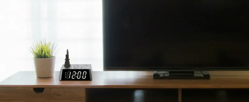 digital alarm clock with 3 usb charger desk charging station 3 ac outlets 6 5ft cord power strip protector 1700j lcd alarm setting for bedroom dorm room details 6