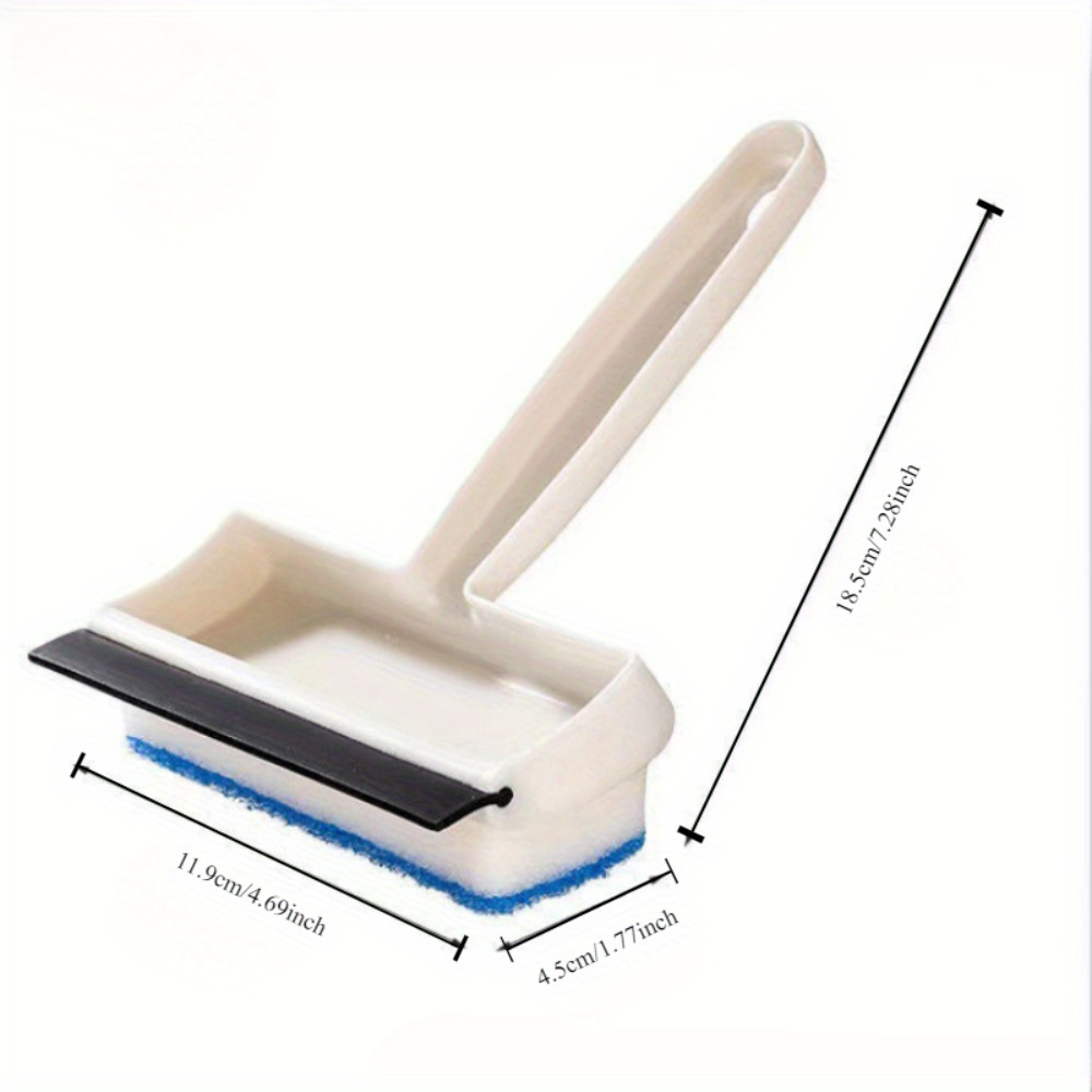 1pc multi functional bathroom squeegee manual window and mirror cleaning brush with double sided glass scraper no electricity needed durable plastic material household bathroom and toilet cleaning tool details 6