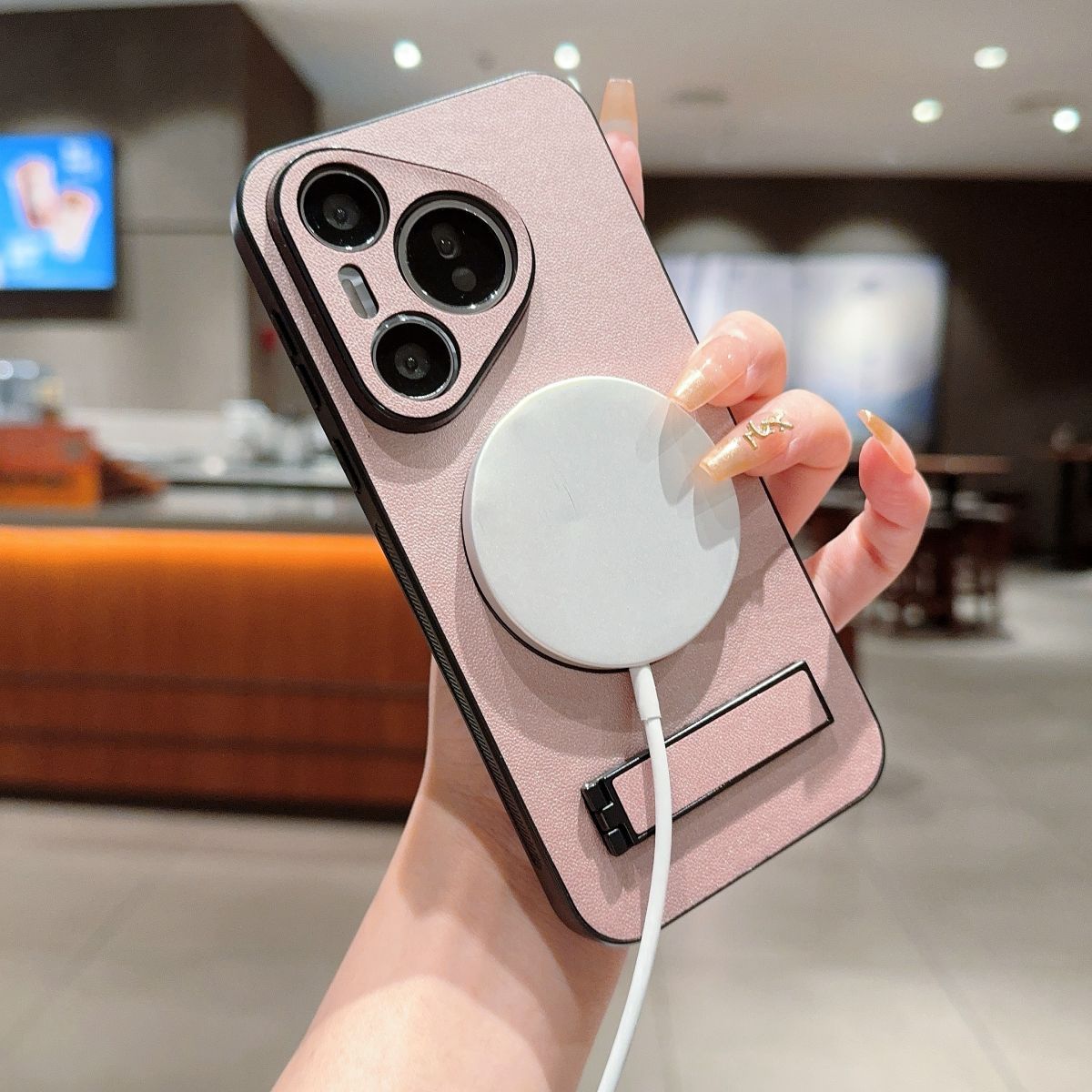 Wireless Charging Invisible Bracket Mobile Phone Case for Huawei Pura 70 Pro Pro+ Ultra_voghion.com