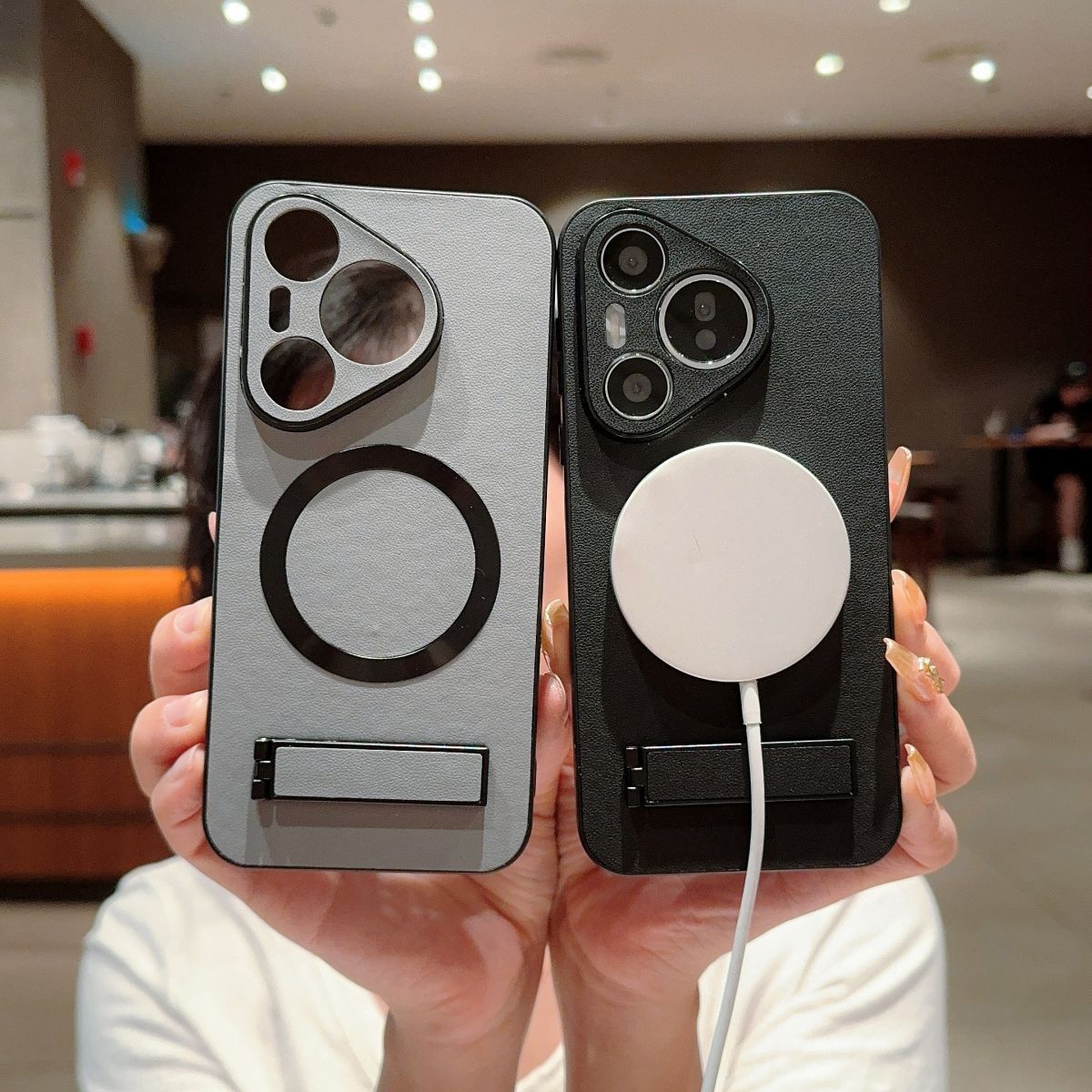 Wireless Charging Invisible Bracket Mobile Phone Case for Huawei Pura 70 Pro Pro+ Ultra_voghion.com