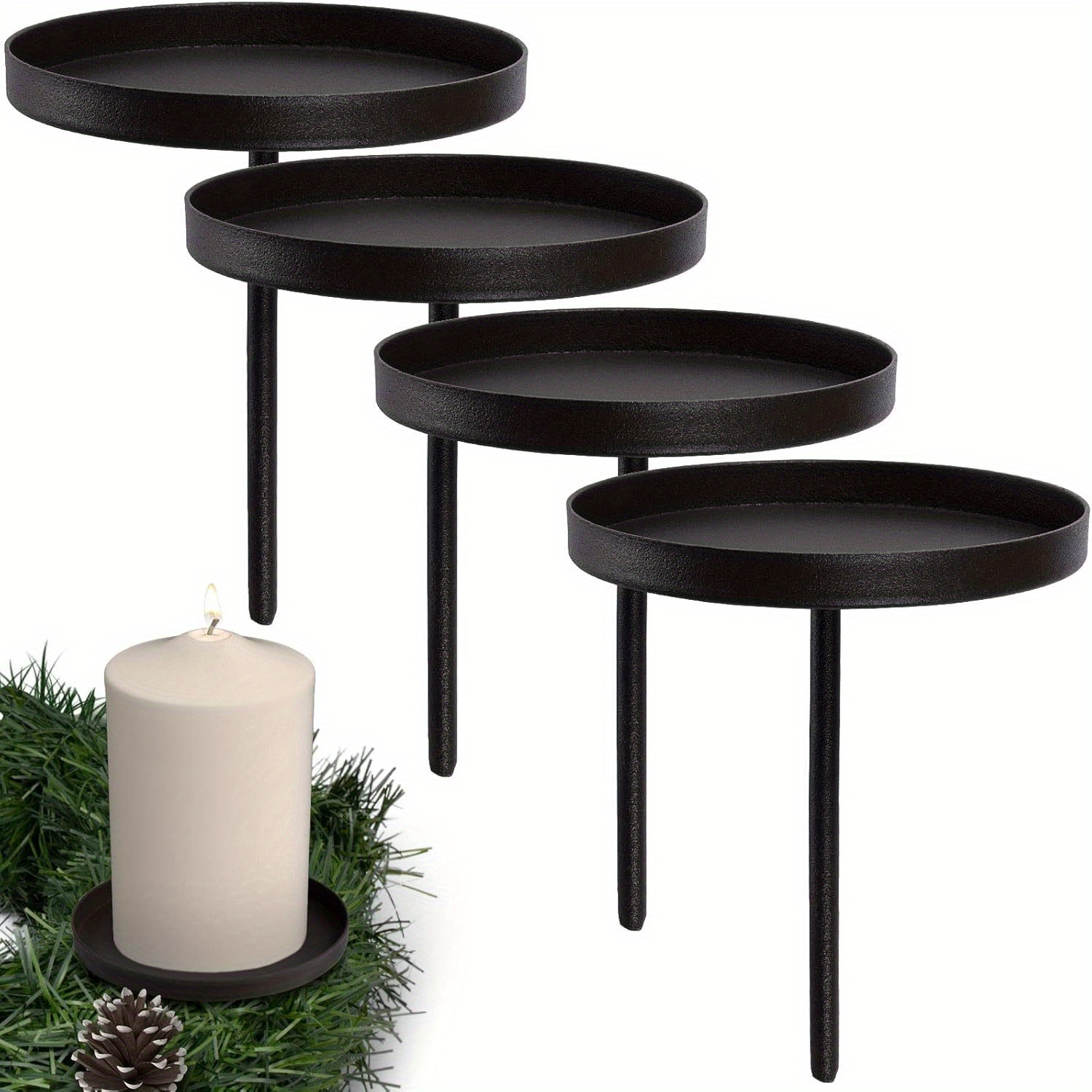 TEMU ARTECSIS 4pcs Supports Branche d'Advent Porte Bougies Tealight 6 X 5Cm Plaques pour Insertion Déco