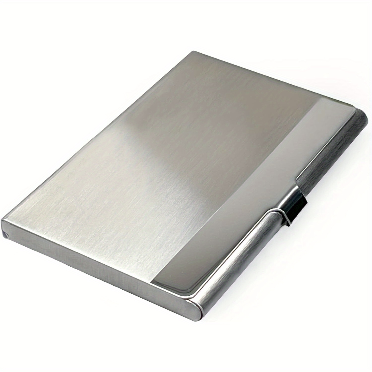 E-shop Schlanker Edelstahl-Visitenkartenhalter für Männer & Frauen - Schlankes Minimalistisches Design, Platz für 18 Karten, Polierte Metalloberfläche,