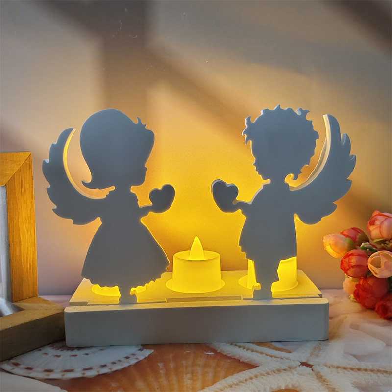 Diy Angel Love Silicone Mold Plaster Decor Boy Girl Holding - Temu