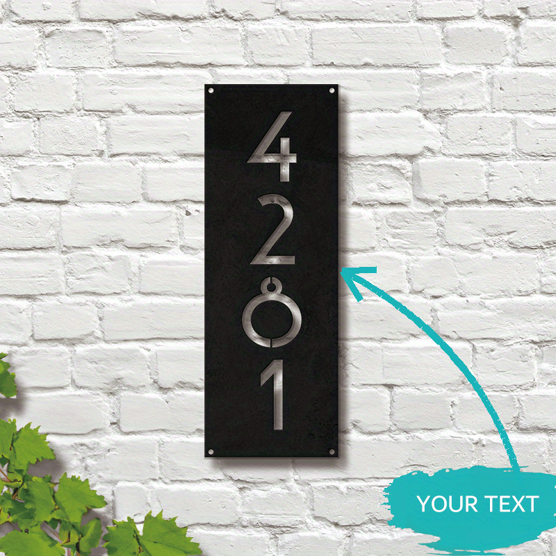 

Custom Metal Address Sign - Decorative Number Plaque, Personalized Name Entryway Wall Art, No Electricity Required, Eclectic Style, Wall Hanging, Ideal For Outdoor & Home Number Display