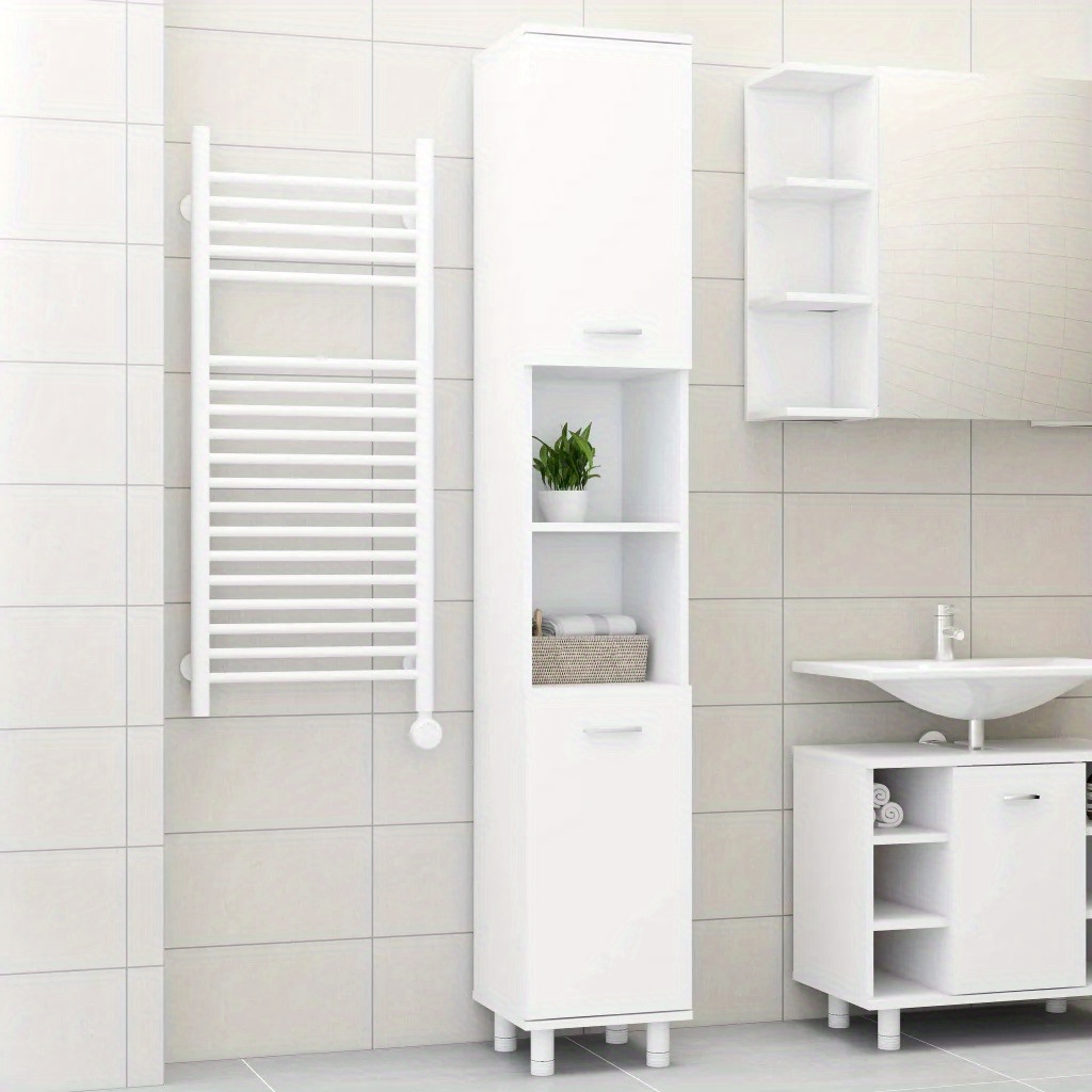 

Bathroom Cabinet White 30x30x179 Cm Wood Material