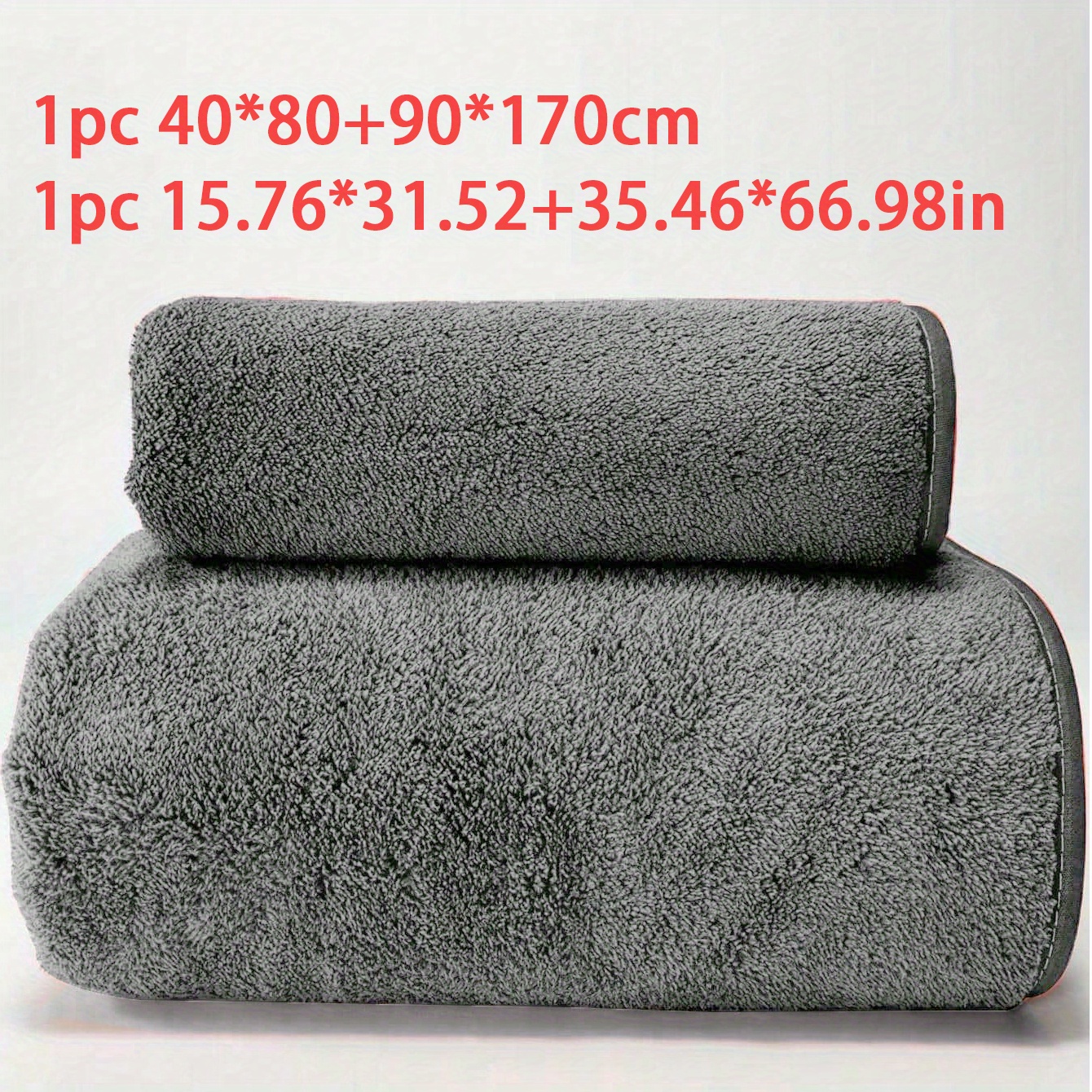 TEMU 2pcs Set: 1pc 34*75cm   1pc 70*140cm Or 1pc 40*80cm   1pc 90*170cm, Black, Gray, , Soft, Comfortable, Absorbent, Non-shedding, Fingertip Towel
