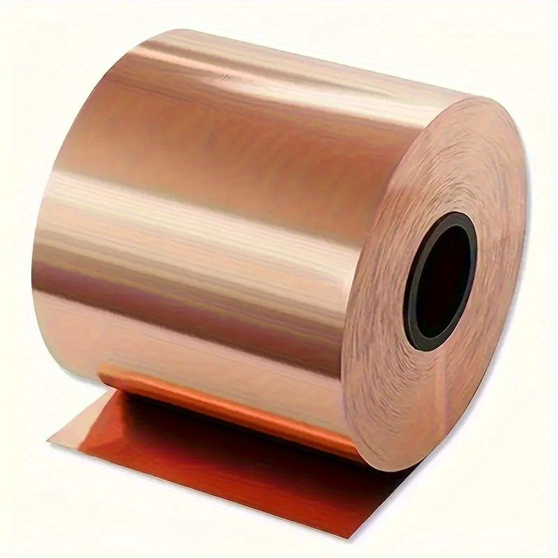 

Copper Foil Roll - 99.9% Pure Copper Metal Sheet For Grounding, Crafts & Industrial Use - 0.1mm Thickness - Conductive Copper Tape