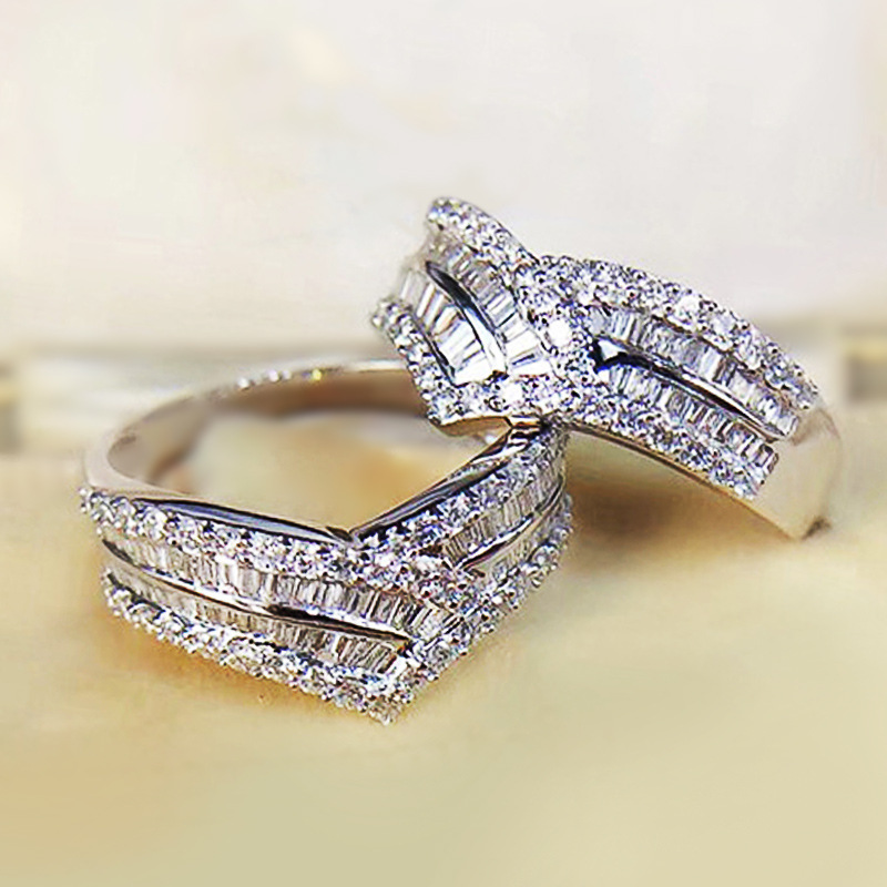 TEMU 1pc Exquisite Luxury V Shape Design Inlay Synthetic Zirconia Anniversary Ring For Women Daily Leisure Carnival Party Jewelry Gift