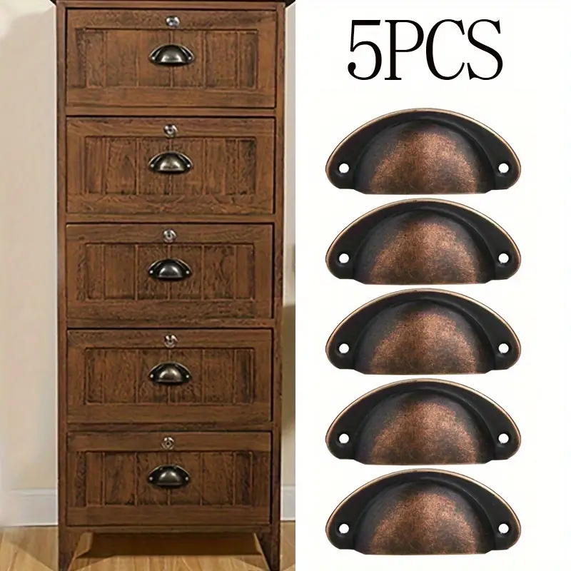 8 Maniglie Semicerchio Nero Per Mobili - Stile Vintage, Con Viti, Per Cassetti E Armadi - Foto 7