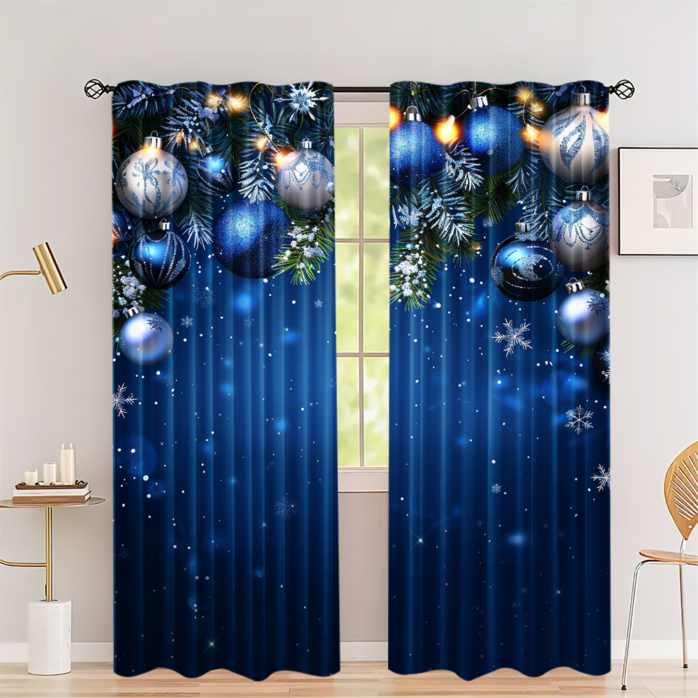 

2pcs Christmas Curtains - & , Rod For & Darkening - For , , And Decor -