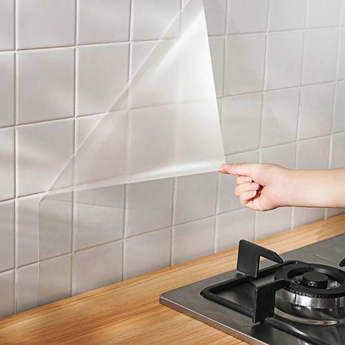 transparent kitchen anti oil sticker transparent waterproof sticker stove tile glass anti grease paper