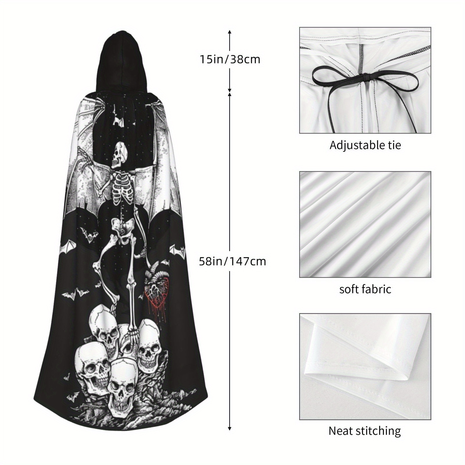 Black and sale White Bat Cloak