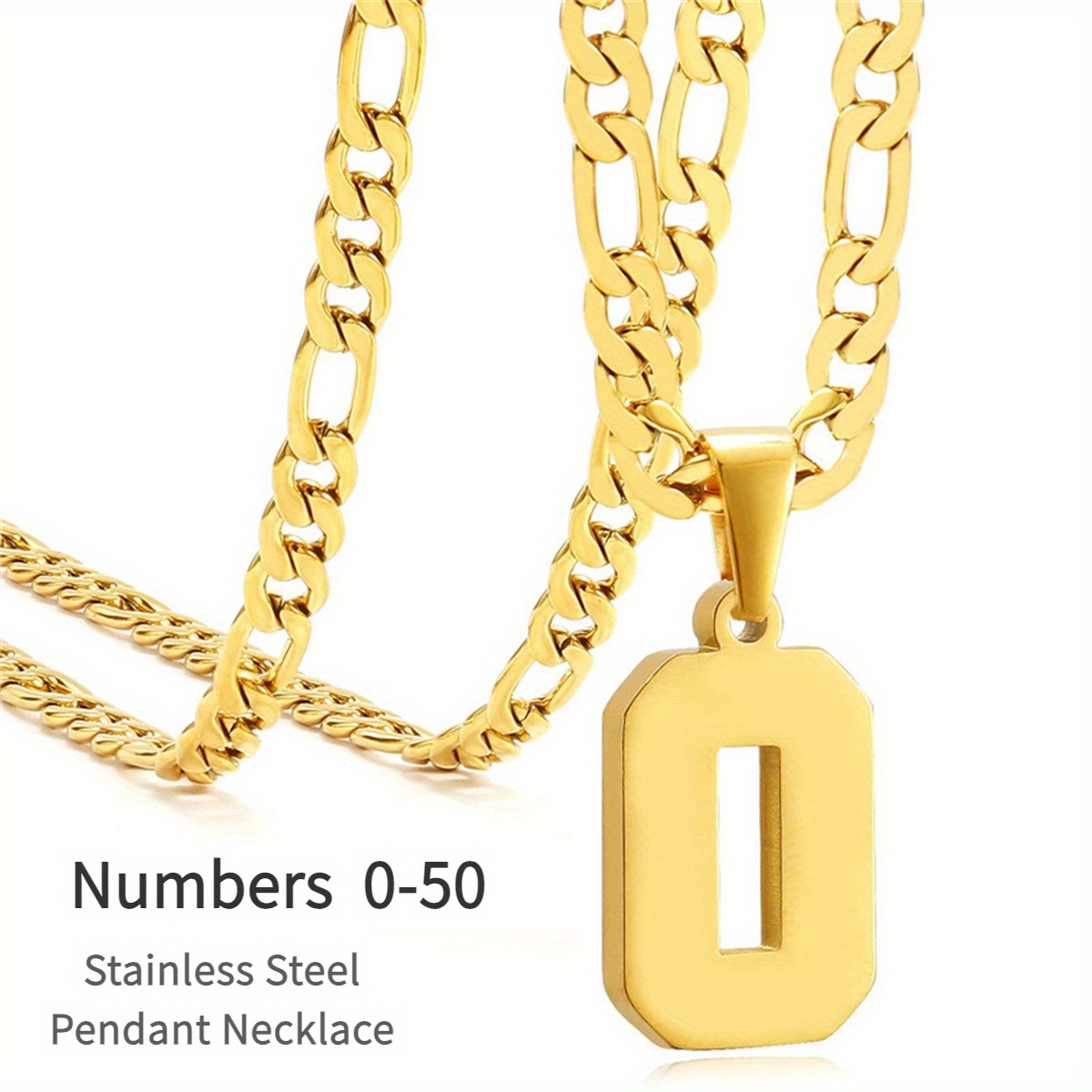 

Stainless Steel Glossy Numbers Pendant Necklace Set, 0-50 Stainless Steel Polished Necklace For Men, Stainless Steel Jersey Necklaces Baseball/basketball/football Teams, Jewellery For Men And Women