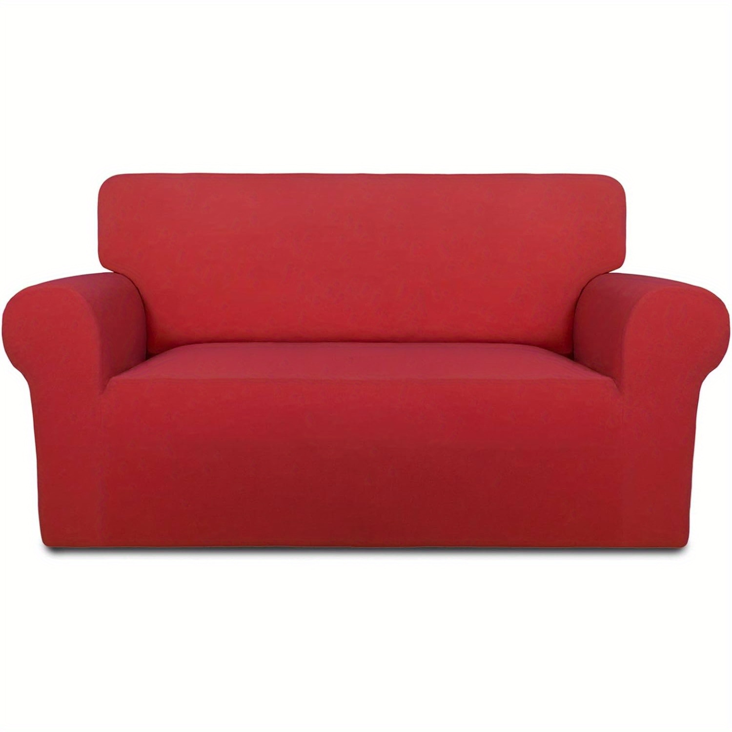 

Solid Pure Colour Home Couch Stretch Sofa Slipcover 2 Seater Polyester Burgundy Red