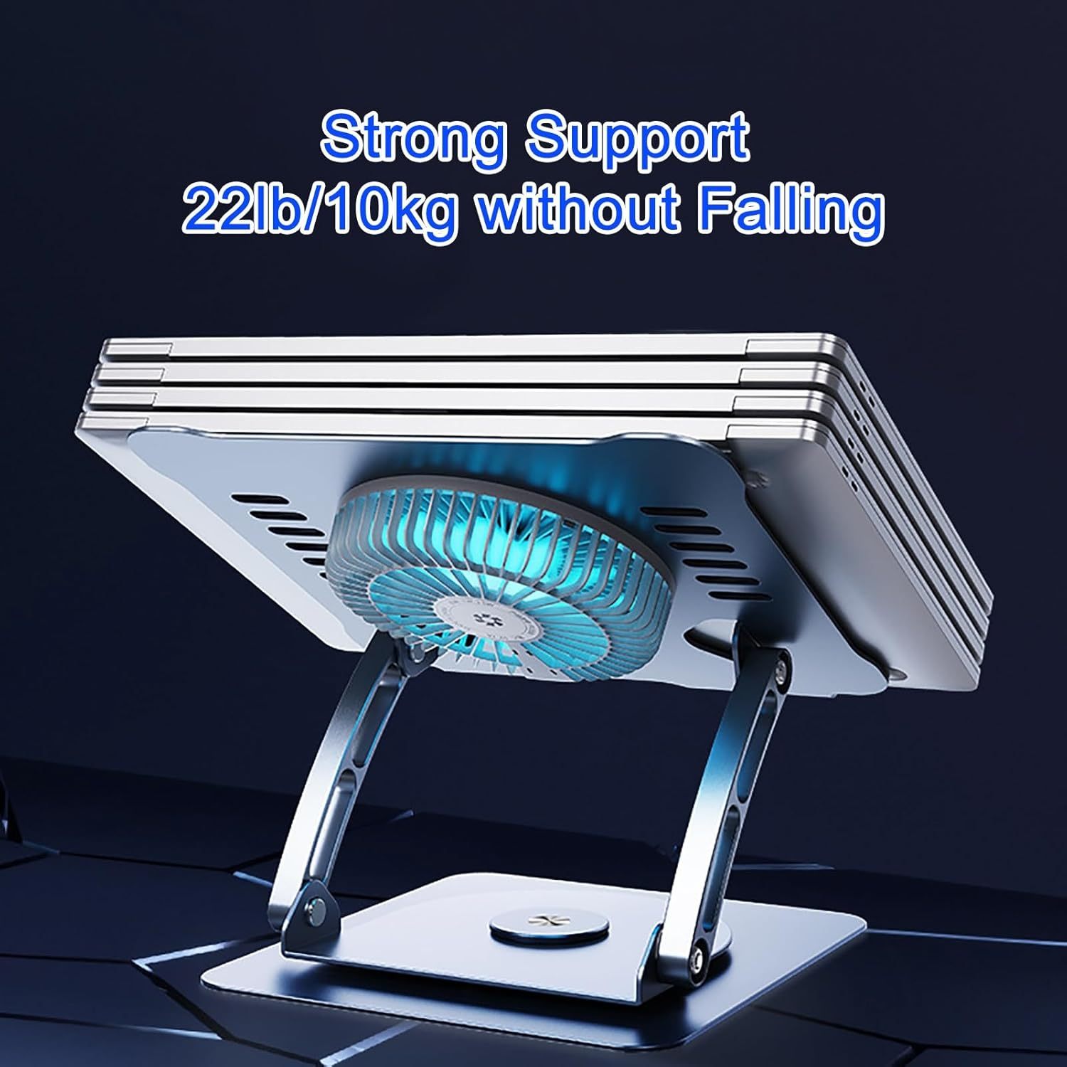 laptop stand for desk computer stand with 360 rotating base adjustable angle   retractable computer cooling pad for laptops and tablets   20 9       b details 0