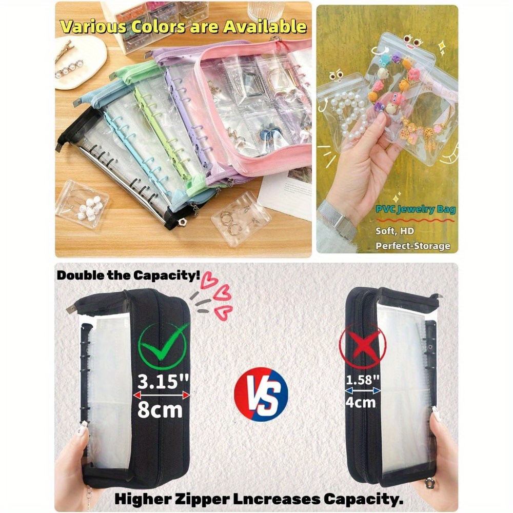 high capacity travel jewelry organizer case transparent Temu