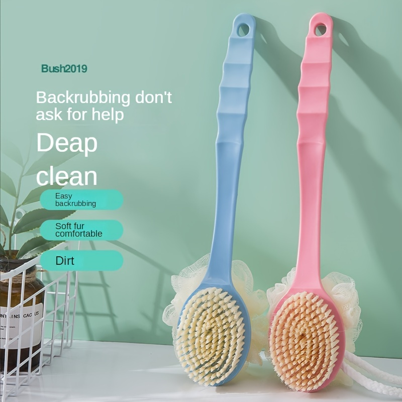 long handle   two in   brush exfoliating body massage sponge with extended     green 34cm 13 39in Product details 2