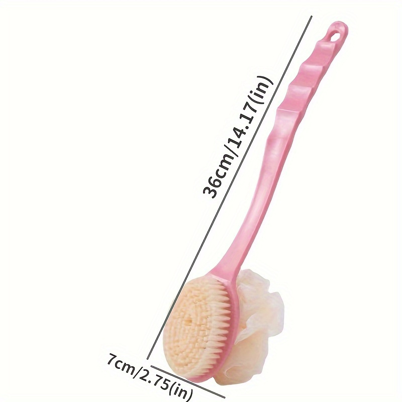 long handle   two in   brush exfoliating body massage sponge with extended     green 34cm 13 39in Product details 4