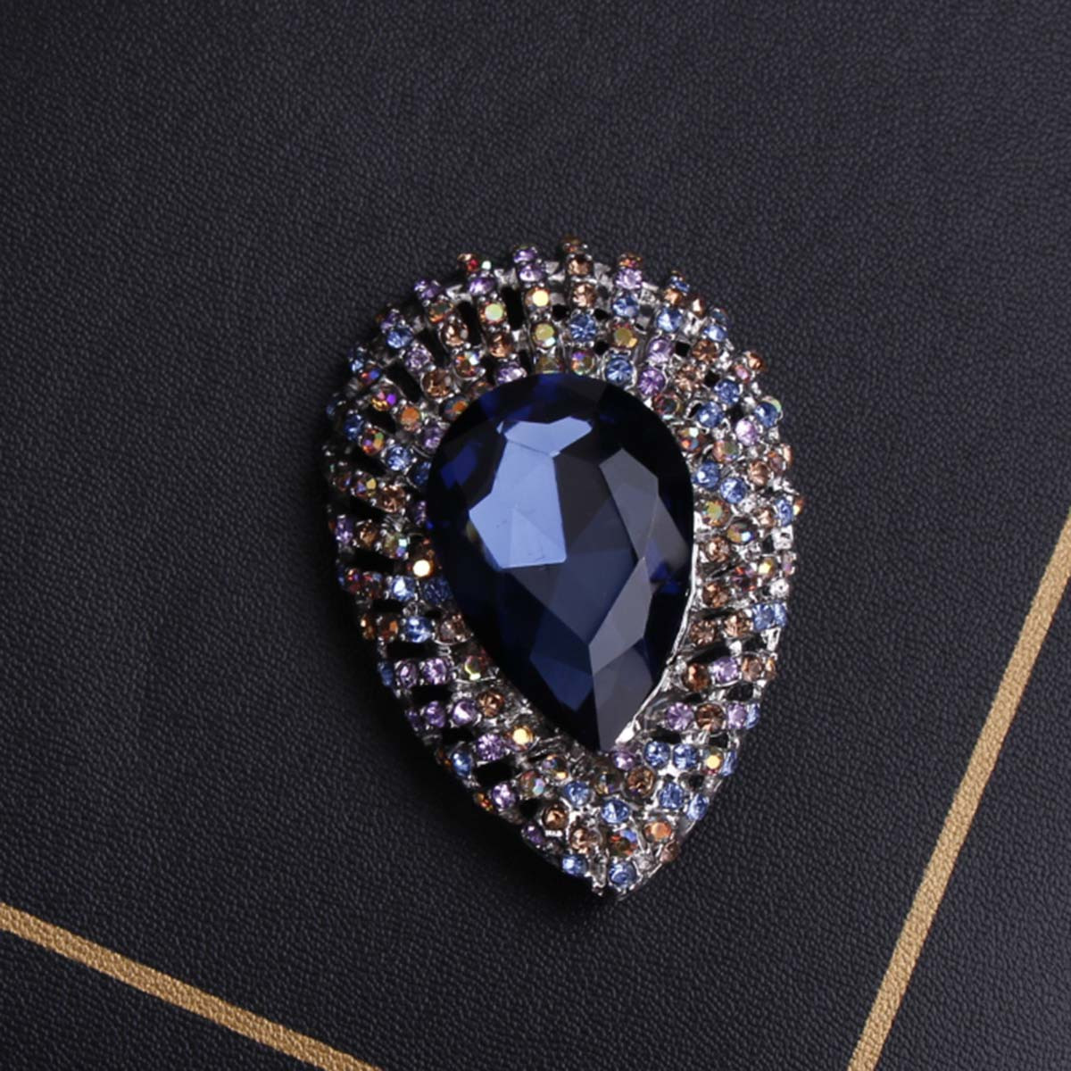 elegant vintage crystal brooch luxurious   corsage pin for   for coats sweaters details 1