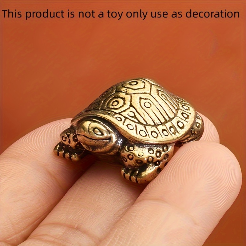 

Antique Solid Brass Turtle Sculpture: Longevity Animal Decoration For Home Décor - Party Occasion