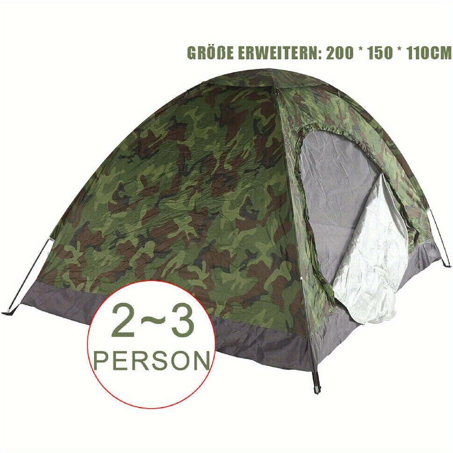 

2-3 Personen 200 X 150 X 110 Cm Zelt Werfen Pop-up-campingzelt Camouflage Mountaineering Kuppelzelt Für Outdoor-reisen