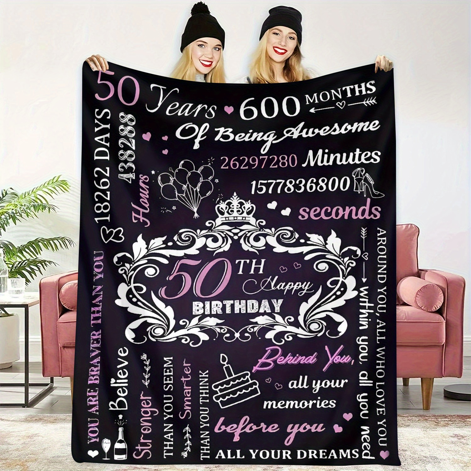 

50th Flannel Blanket – , Knitted , Commemorative For , Tv Sofa Blanket – Unique