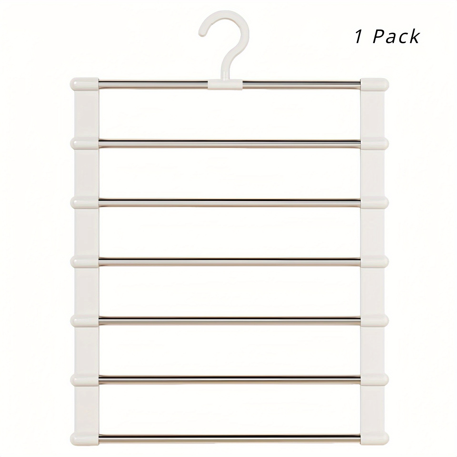 2pcs Space-Saving Foldable Pants Hangers - Stainless Steel Closet Organizer For Jeans, Leggings & Trousers