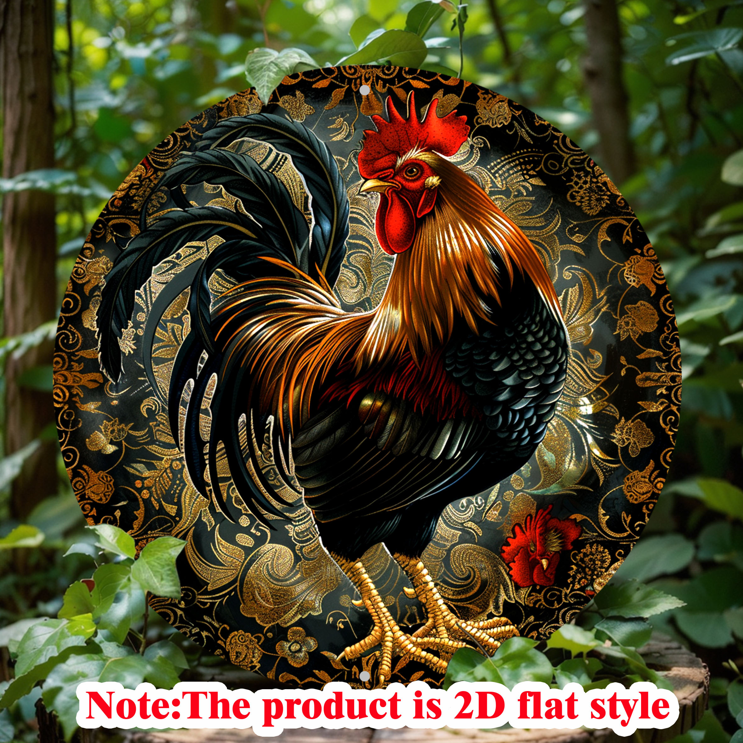 

Charming Rooster Wreath - Durable 8x8" Round Aluminum Wall Art | Perfect For Home, Office, Or Cafe Decor | Easy To Clean & Fade-resistant | Ideal Gift For Holidays & Special Occasions