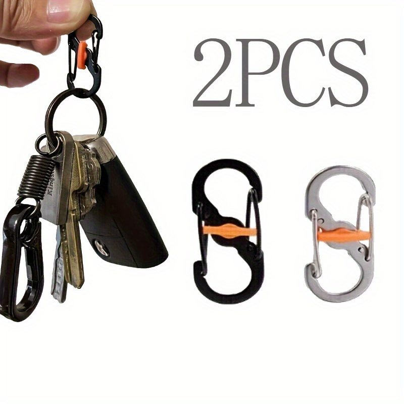 

2pcs Aluminum Alloy Locking Carabiner Clips - Anti-theft, Keychain & Mini Quick Release For Outdoor Camping And Backpacks