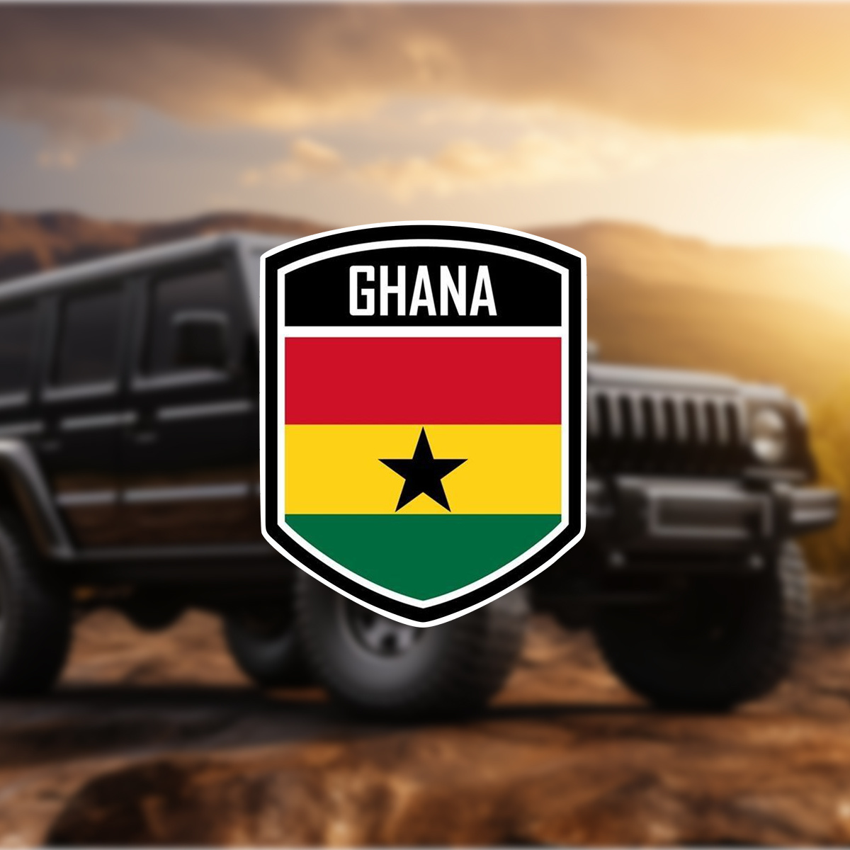 

Ghana Flag Shield Decal Set - Waterproof Vinyl Stickers For Laptops, Helmets, Motorcycles, Guitars, Scooters, Cars - Durable Patriotic Emblem Decals Pack