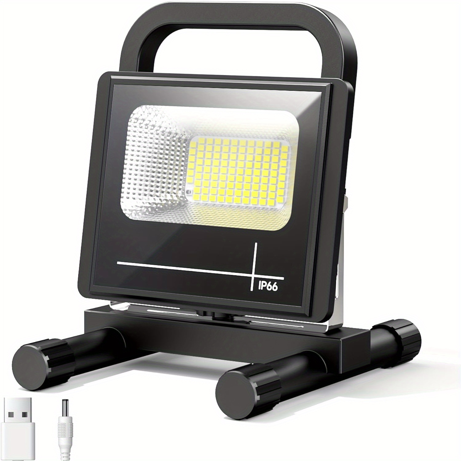 TEMU Rechargeable Cordless Work Light, 3 Light Led Worklight With Stand, Flood Lights, 360&deg; Rotation Lighting For Car Repair Garage Camping Fishing