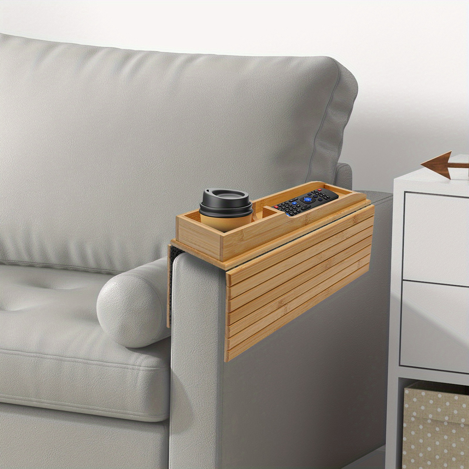 natrlicher bambus sofa getrnkehalter rutschfester sofa - Temu Germany