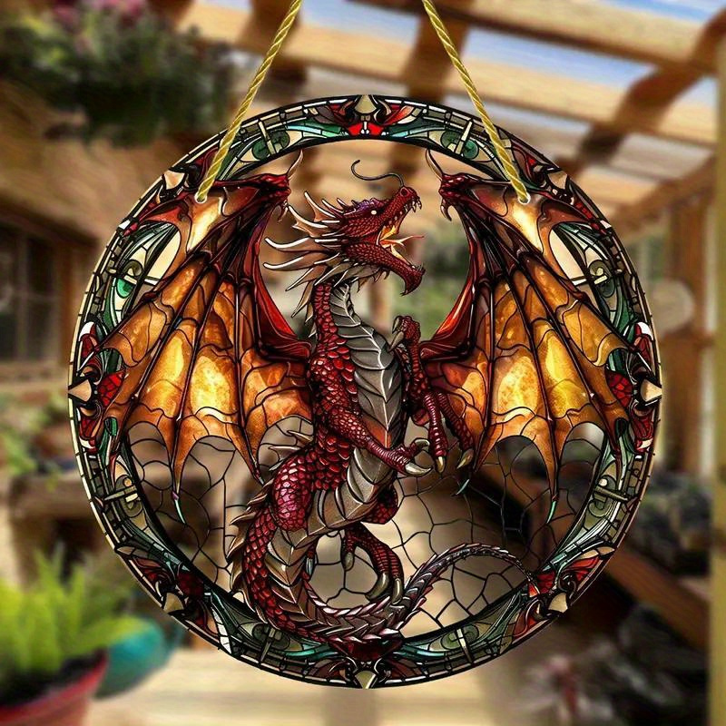 

Translucent Flying Dragon Acrylic Suncatcher Door Window Hanging Catcher For All Seasons, Indoor & Outdoor Decor, Wreath & Home Decor, Garden & Office Decoration, Halloween Holiday Daily Gifts