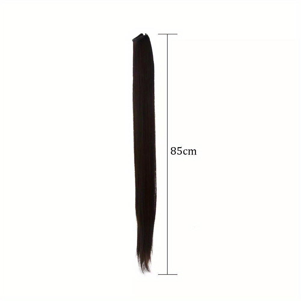 1pc 85cm clip in ponytail hair extension   synthetic hair natural look for women     daily wear parties and cosplay ponytail extension   details 2