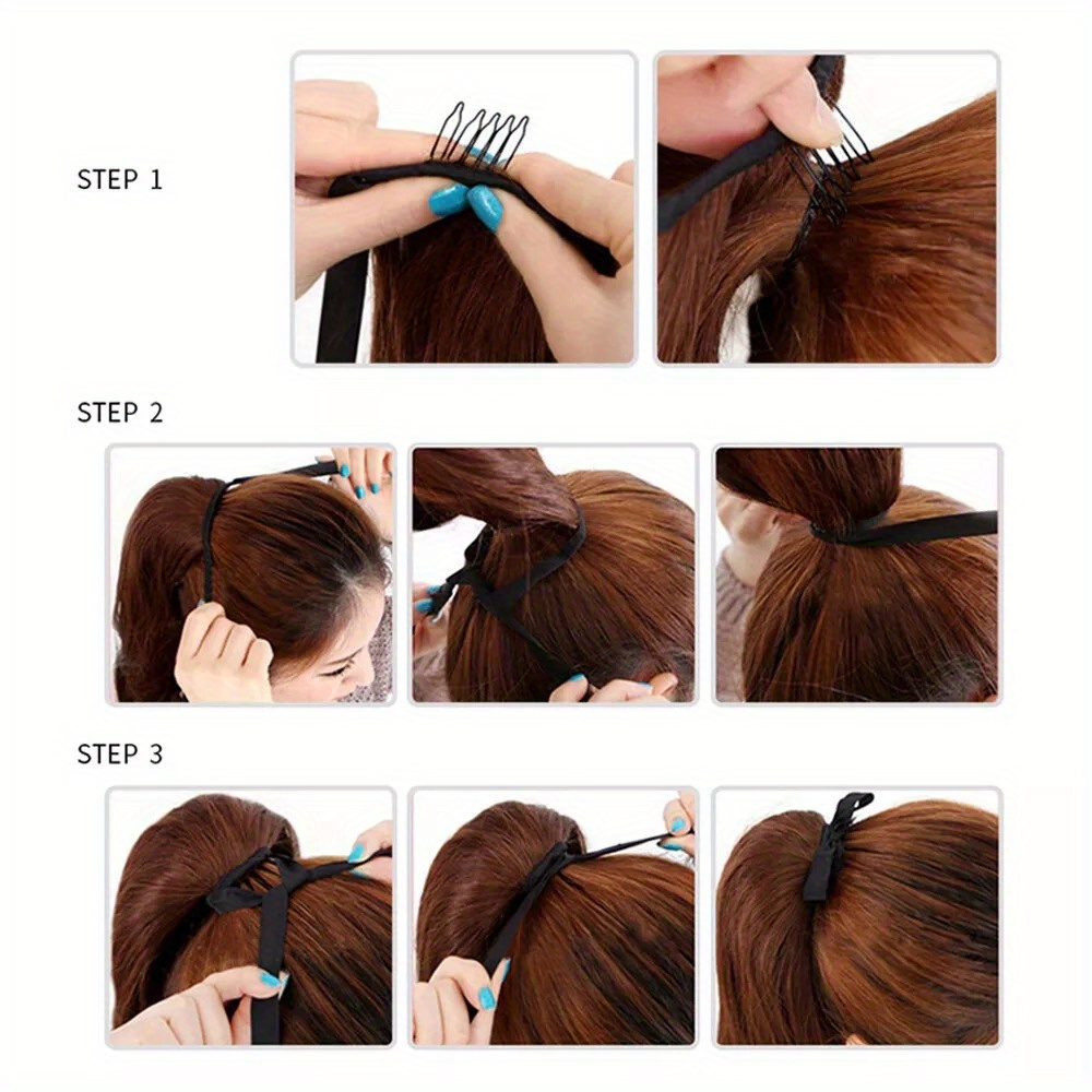 1pc 85cm clip in ponytail hair extension   synthetic hair natural look for women     daily wear parties and cosplay ponytail extension   details 6